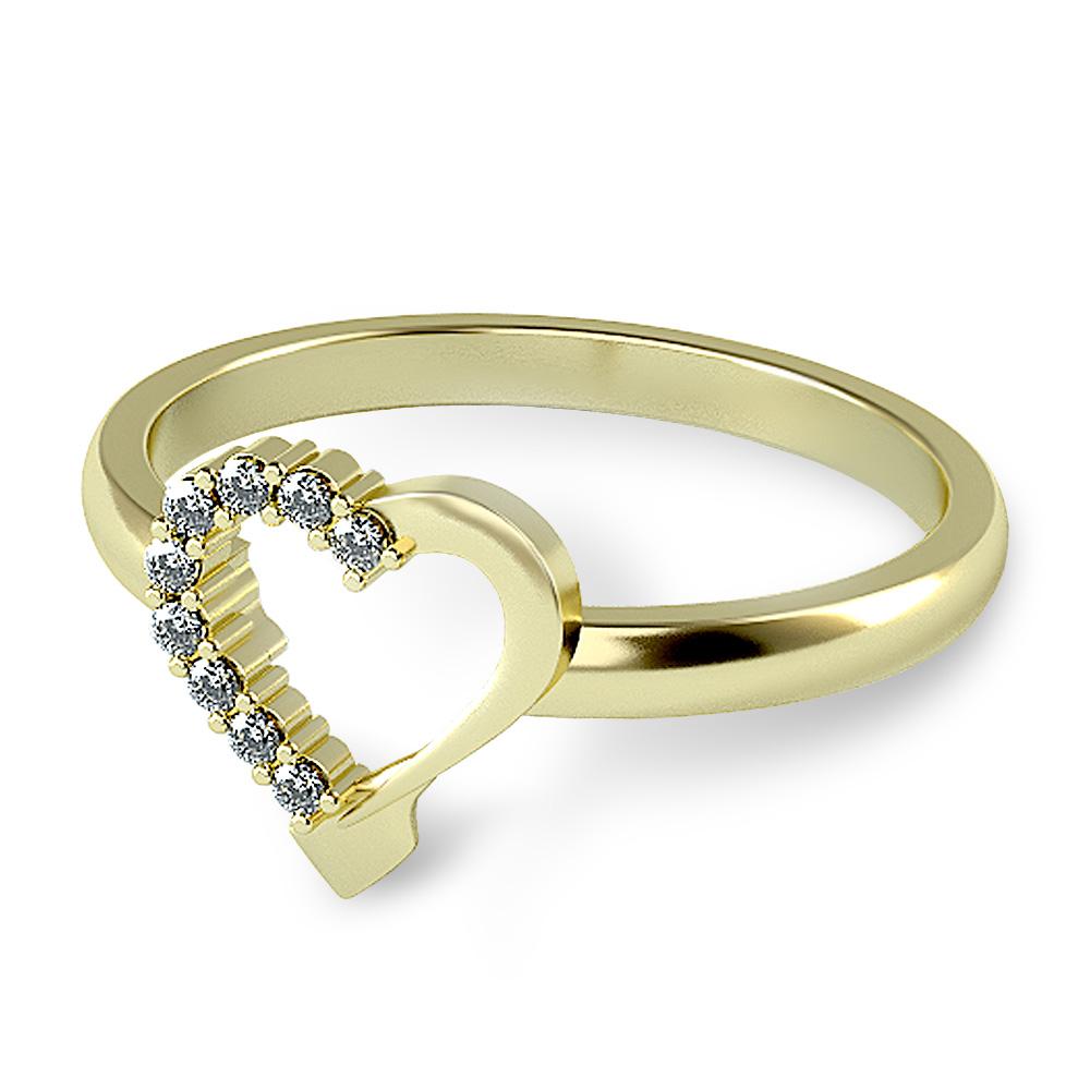 Gold Heart Diamond Ring