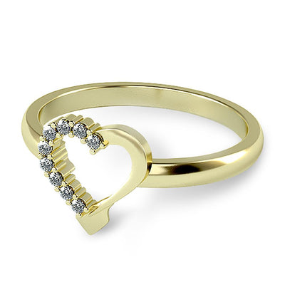 Gold Heart Diamond Ring